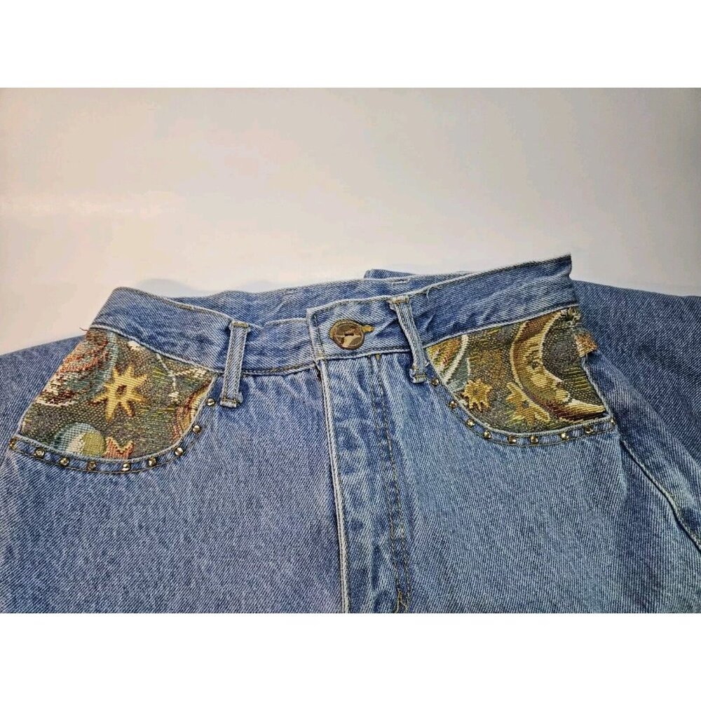 The LA Costa Spa Vintage High Waist Astrology Fabric Jeans Size 10